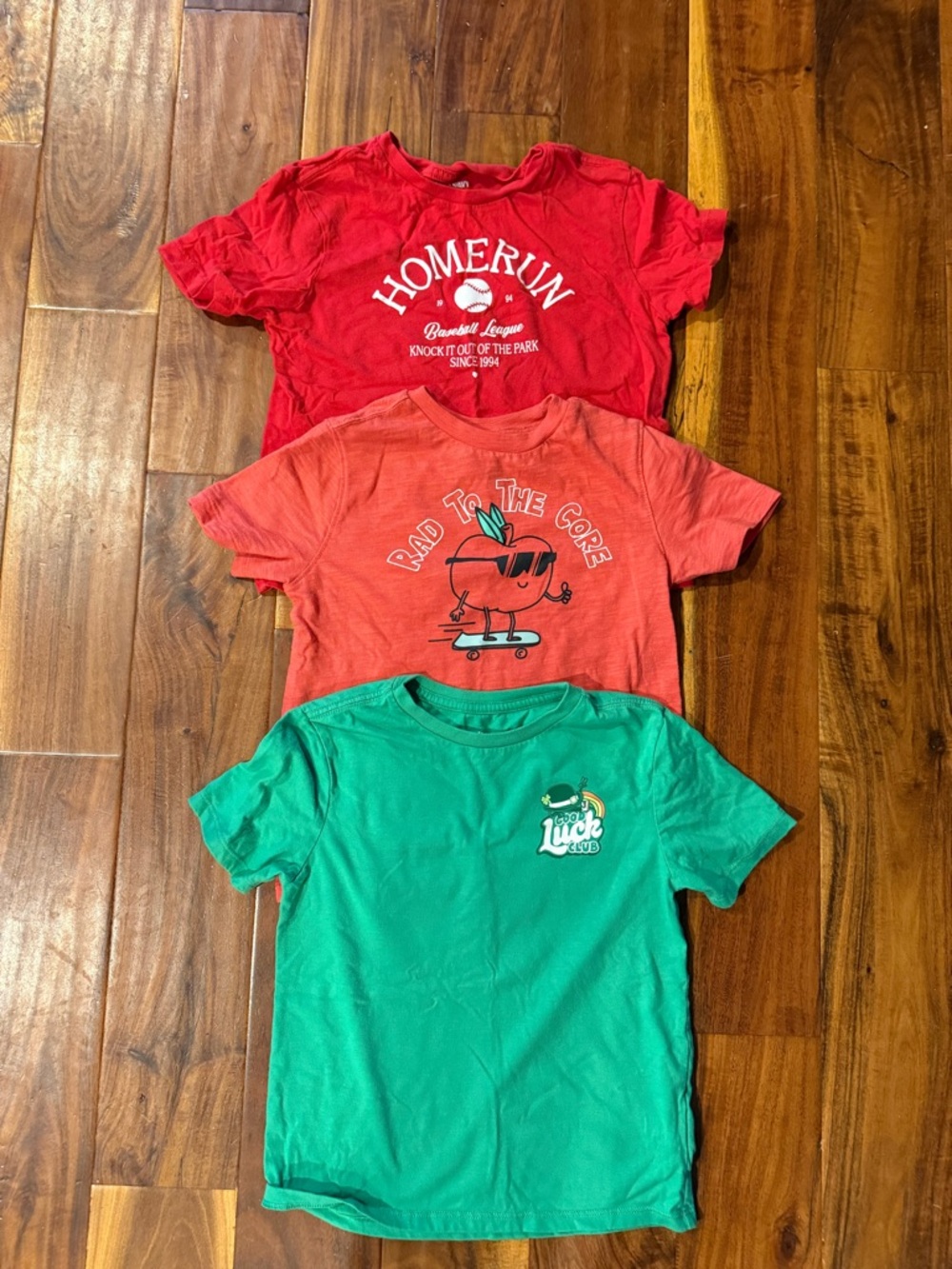 Kids 3-Pack Graphic Tees - Red, Coral, Green